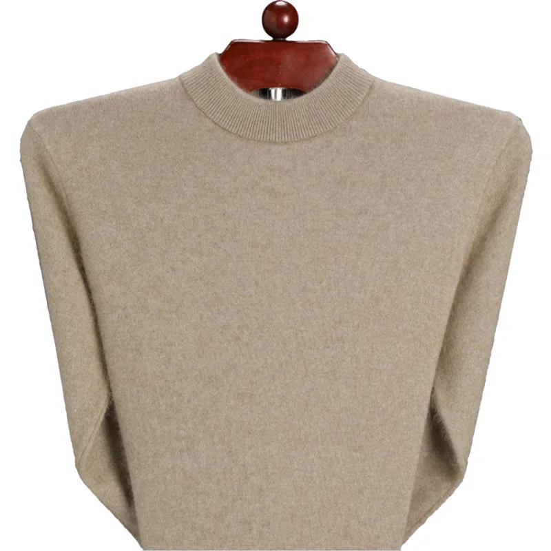 

Winter Men Knitted Sweaters Male Warm & Thermal Wool Sweater Basic Solid Color Pullover Jumpers