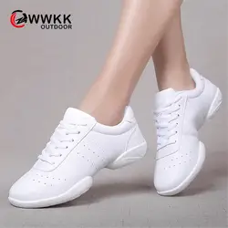 WWKK джаз обувь женская мягкая подошва из натуральной кожи современные танцевальные кроссовки легкие для занятий танцами обувь для фитнеса