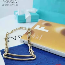 

1:1 925 Silver Necklace High Quality Customized Fashion Trend Five-color Heart-shaped Bead Necklace Couple Gift With Logo Jewelr