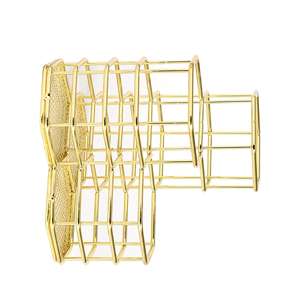 Creative Hexagon Wrought Makeup Brush Holder Desktop Organizer Eyebrow Pencil Stand Beauty Makeup Tool Kits Creative Hexagon Wrought Makeup Brush Holder Desktop Organizer Eyebrow Pencil Stand Beauty Makeup Tool Kits