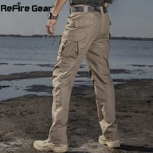 ReFire gear IX2 водонепроницаемые военные тактические брюки мужские осенние повседневные рип-стоп хлопчатобумажные рабочие брюки армейские многокарманные брюки