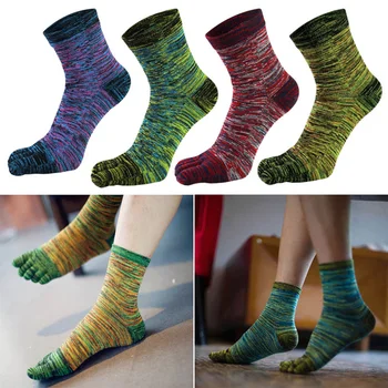 

2pairs Men Toe Socks Fashion Wicking Sports Athletic Casual Daily Soft Cotton Blend For Running Five Finger Autumn Winter