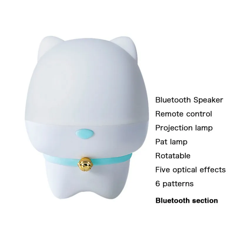 blue bluetooth 3 в 1 милый ночной Светильник звездного неба, Лампа для проектора, беспроводной bluetooth-динамик, вращающийся на 360 градусов ночной Светильник для детей, подарок - Цвет: blue bluetooth
