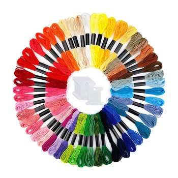 

Embroidery Floss 50 Skeins Floss Rainbow Color Embroidery Thread Cross Stitch Floss with 20 Pieces Floss Bobbins