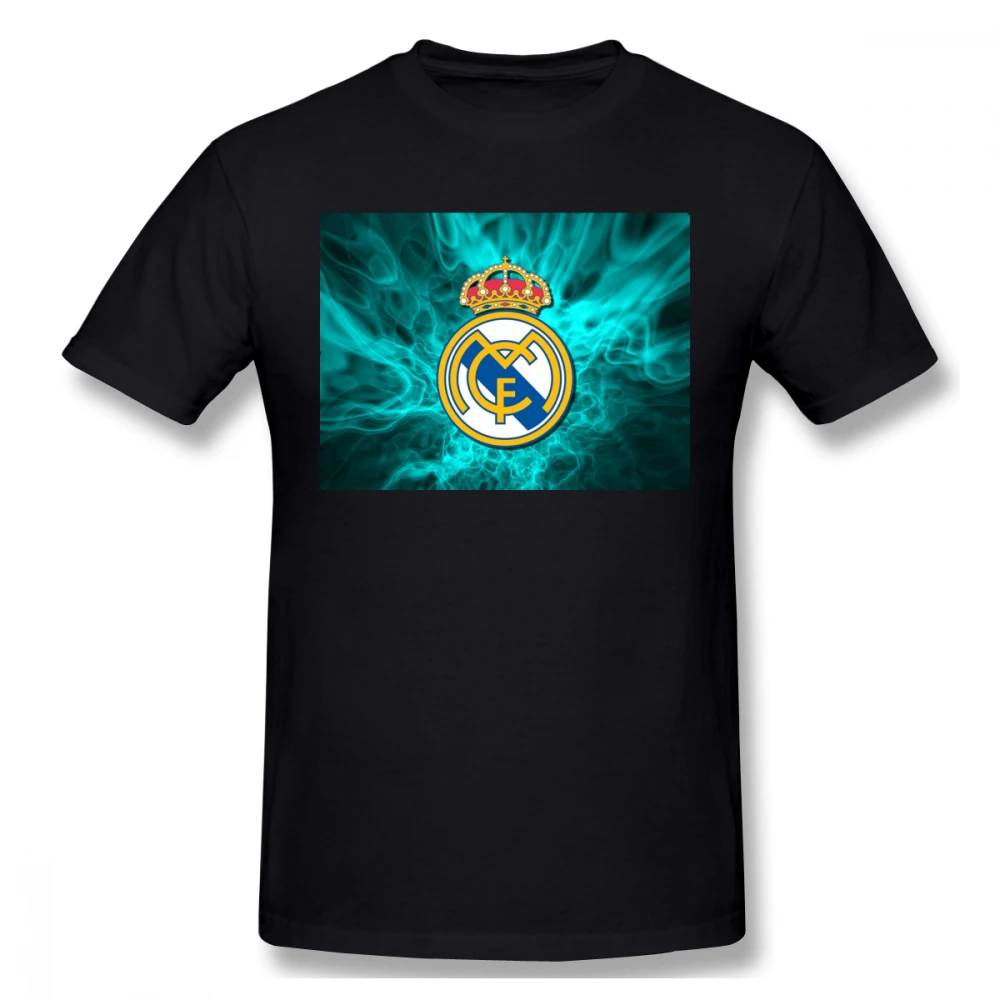 

Real Madrid Blue print casual mens o-neck Harajuku 100% Cotton t shirts and fashion Men's Basic Short Sleeve T-Shirt