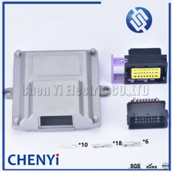 

1 kits set 24 pin way A6 aluminum single hole automotive ecu box with matching connector 211PC249S0005 211PC249S8005