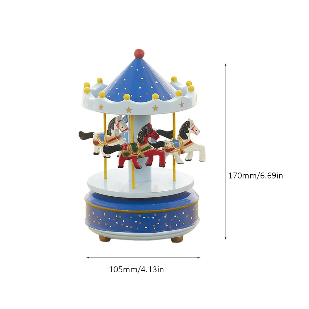 Music Box Wooden Carousel Sky City Classical Creative Birthday Friendship Love Gift Home Decor Valentine's Day Gifts
