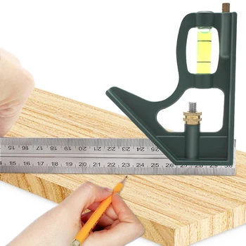 1PC Laser Calibration Stainless Steel Multi Adjustable Engineers Combinationry Square Set Right Angle Ruler Measuring Tools