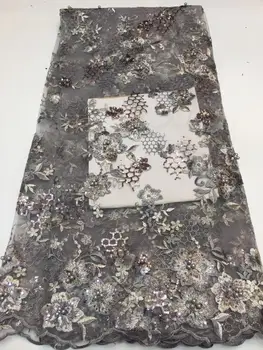 

Colorful african tulle fabric with sequins high quality net lace materials for women wedding dresses 5yard/lot JKN-001