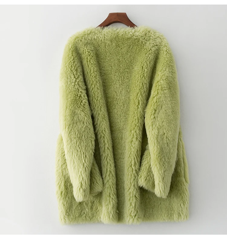 Women Winter Natural Real Fur Coats Granulated sheep sheep shearing coat fur one Warm lambswool fur Jacket