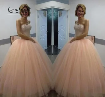 

Champagne Sparky Sequins Lace Princess Quinceanera Dresses Strapless Ball Gowns Lace up Back Sweet 16 Dresses Tulle Prom gown