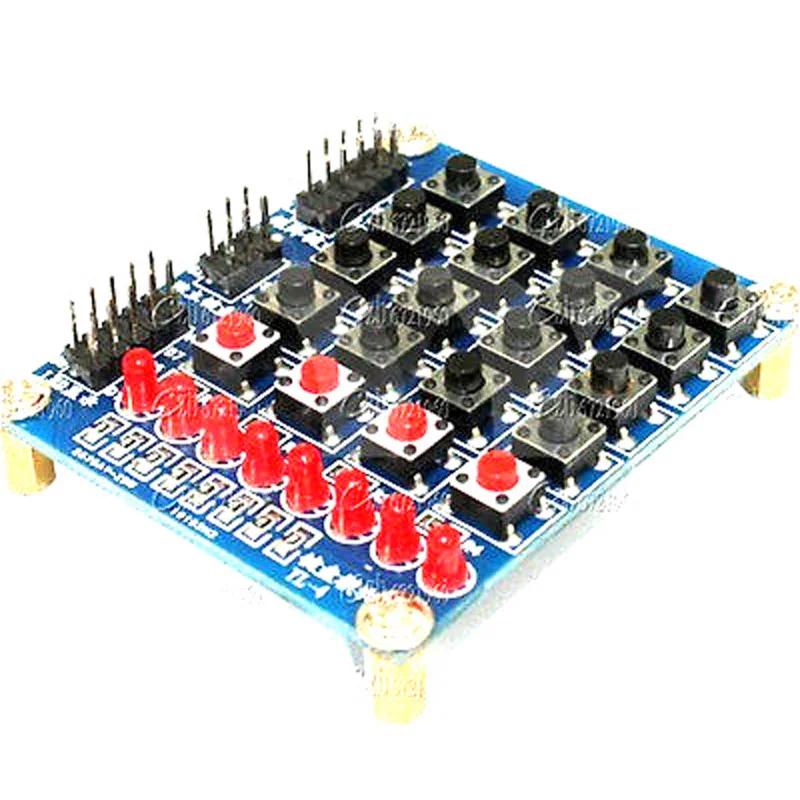 4X4 Матрица клавиатуры для Arduino массив модуль 16 кнопочные кнопки тастатура переключатель клавиатуры панель 4*4 тастен 8 светодиодов аксессуары DIY Kit