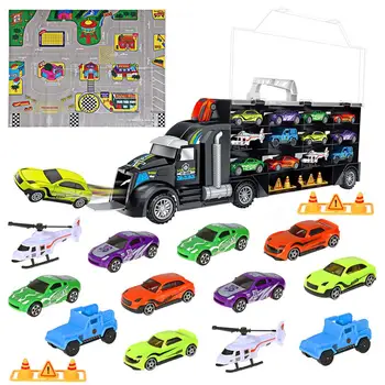

iBasetoy Car Toy Set Odorless Educational Non-toxic Durable Carrier Truck Transport Car for Girls Party Toys Boys