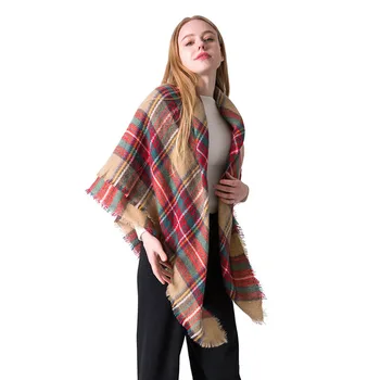 

Cashmere Scarves 2019 Autumn Winter Female Wool Scarf Girls Wide Lattices Long Shawl Wrap Blanket Warm Long Foulard Head Scarf