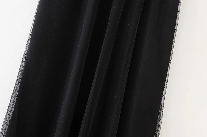 Женская элегантная плиссированная длинная юбка в горошек с вуалью faldas mujer Женская шикарная Повседневная тонкая юбка с боковой молнией QUN432