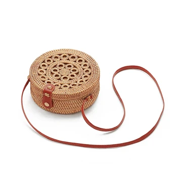 

Round Straw Bag Rattan Women Bag Summer Hollow Handmade Messenger Crossbody Bag Beach HandBags Bohemia Style