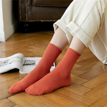 

KingDeng Cotton Warm Socks For Woman Winter Middle Tube Harajuku Sheer Fluffy Glitter Sock Korean Style Women Streetwear
