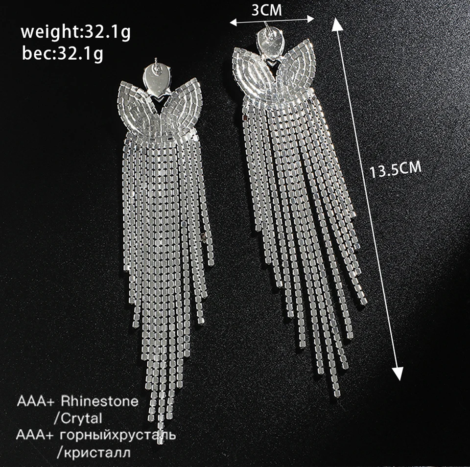 Красочные Стразы, подвеска крыло, висячие серьги для женщин, модные ювелирные изделия, брендовая коллекция, серьги, аксессуары E643