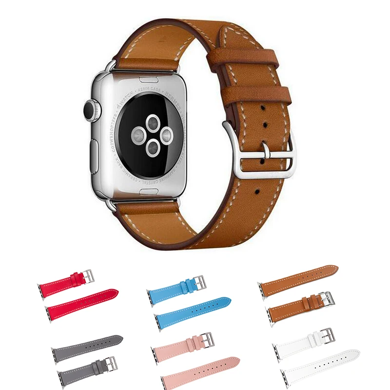 Онеон ремешок для наручных часов для Apple Watch серии 3/2/1 38 мм 42 мм, из натуральной кожи, из мягкой дышащей ткани сменный ремешок Спортивные петли для наручных часов iwatch