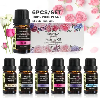 

6pcs 100% Pure Natural Aromatherapy Oils Kit 10ml For Humidifier Water-soluble Fragrance Oil Massage Essential Oil Set