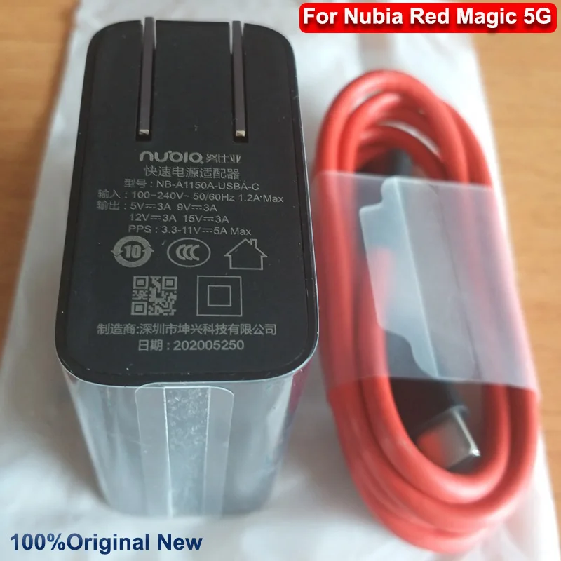 Black Authentic Short 8inch USB Type-C Cable for Nubia Red Magic 5G Also Fast Quick Charges Plus Data Transfer!
