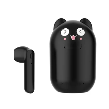 

cartoon panda shape wireless Bluetooth headset 5.0 ZW-T12 invisible binaural wireless sports mini headset stereo In ear Earphone