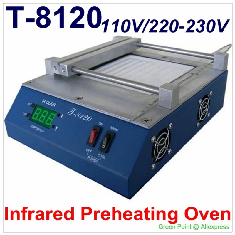 PUHUI T-8120 Preheating Oven IRDA SMD Constant Temperature Infrared Preheating Station Preheating Plate Soldering Station Tools