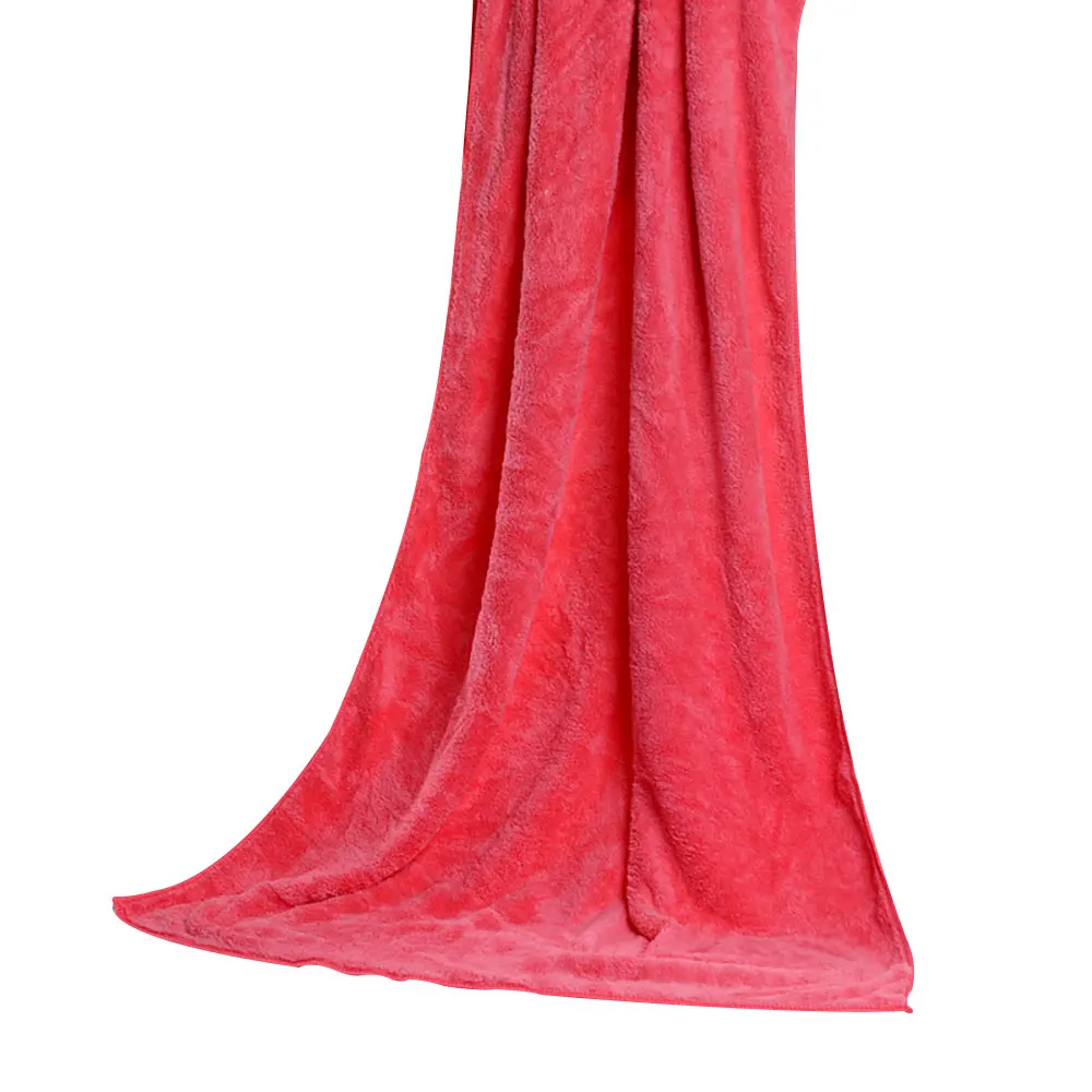 rose red Спальное банное полотенце для Ванной Душа Хлопковое полотенце полиэфирное волокно 4 цвета 70X140 см теплая мягкая мочалка - Цвет: rose red