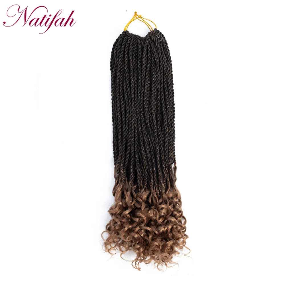 #27 Natifah Ombre искусственные локоны в стиле Crochet волосы 18 дюймов кудрявые синтетические косички Crotchet косички Hai для женщин плетение волос для наращивания - Цвет: #27