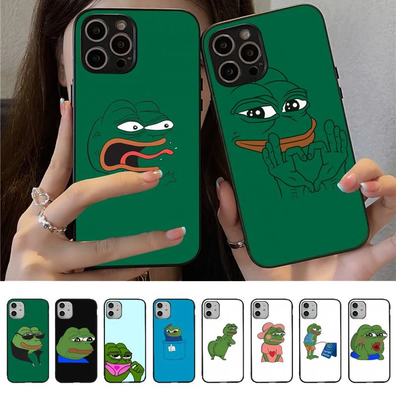Funny The Frog Pepe Face Cry Happy Couple Phone Case For iPhone 13 11 8 7 6 6S Plus X XS MAX 5 5S SE 2020 XR 11 pro capa best cases for iphone 13 pro max