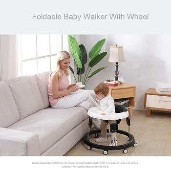 Baby Walker With Wheel Boys Baby Walk Learning Anti Rollover Foldable Girl Wheel Walker Multi-Functional Seat Car Baby Pushchair 4