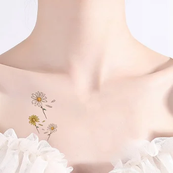

10pcs Creative Small Daisy Tattoo Stickers Waterproof Small Fresh Clavicle Arm Tattoo Stickers Disposable Temporary Tattoos