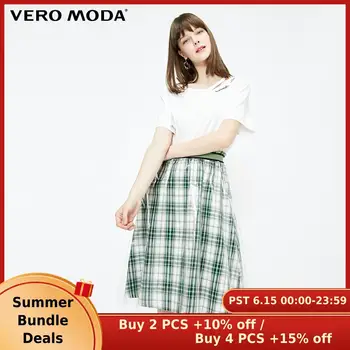 

Vero Moda Women's Plaid Print PVC See-through T-shirt Dress | 31927B510