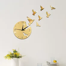 Funlife креативные крутые Рукоделие Настенные часы высшего класса зеркальные часы Sticken на стене Dove зеркальные настенные часы золото и серебро Wc1266