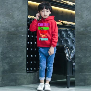 

Children's sweater custom hooded kindergarten uniform primary school class printing blank zipper plus velvet coat