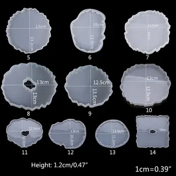 

Silicone Crystal Epoxy Resin Mold Irregular Wave Coaster Mat Casting Mould Craft 23GE