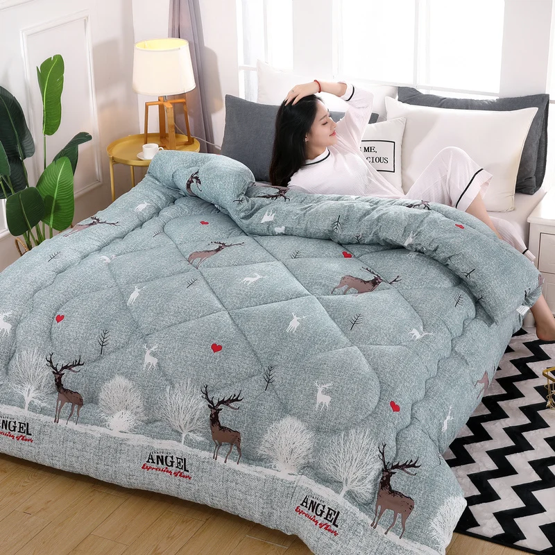 

1-4Kg weight Thicken Winter Comforter Soft And Warm Bed Duvet Camo Fleece Quilt Ab Side Patchwork Quilts New Home Textile Quilt