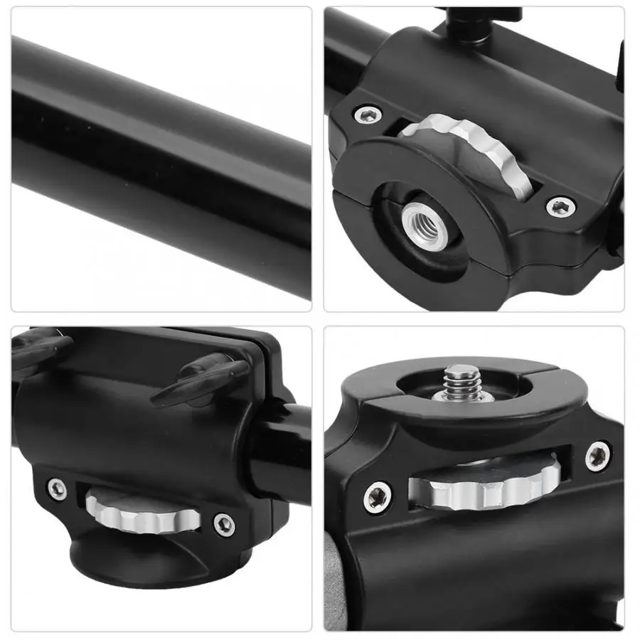 3/8 Inch Screw Four Head Mount Cross Arm Extension Rod Frame Tripod Horizontal Bar Bracket New