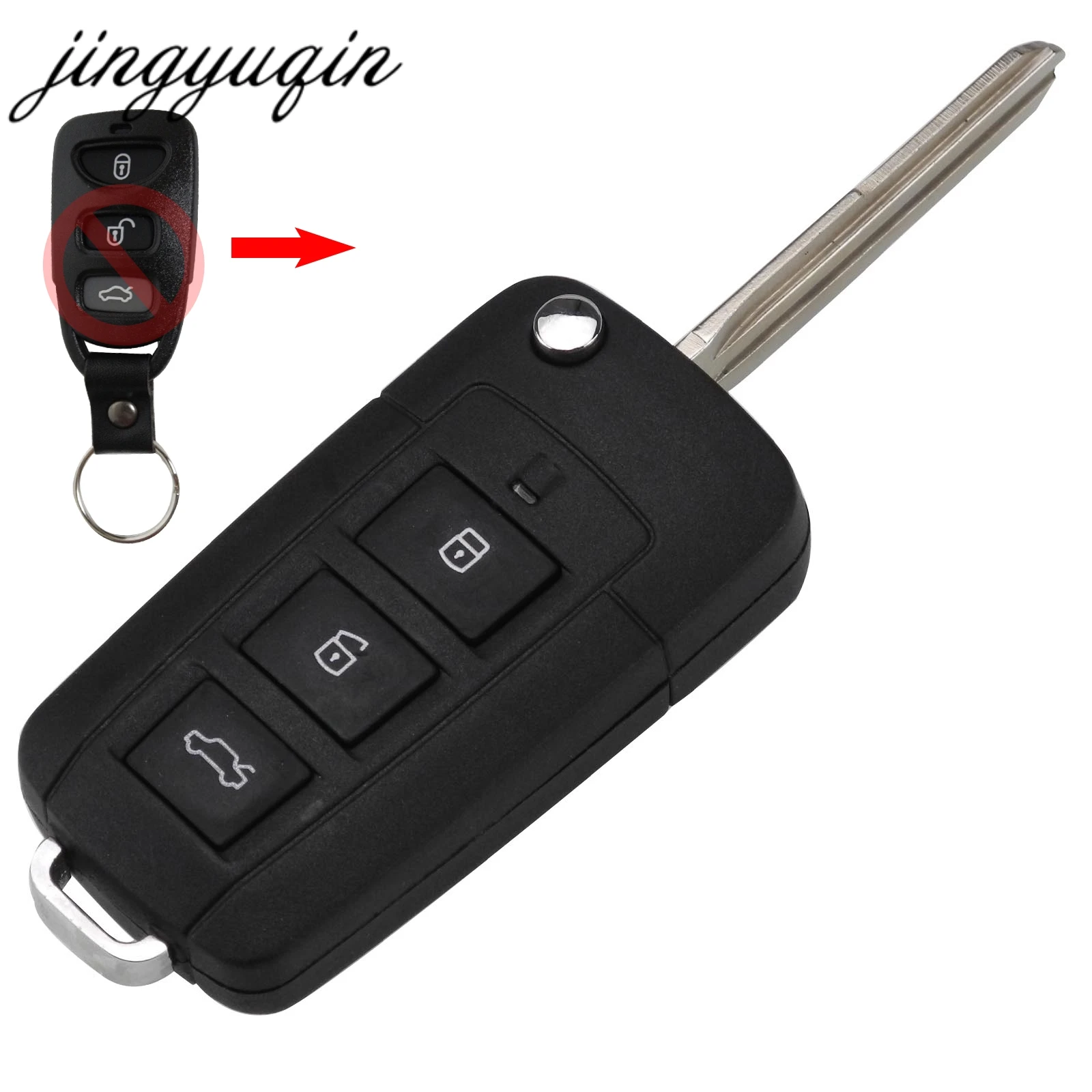 Jingyuqin 10 шт. для Kia Hyundai Elantra Sonata Genesis чехол автомобильного ключа HYN10 HYN14R 3/4