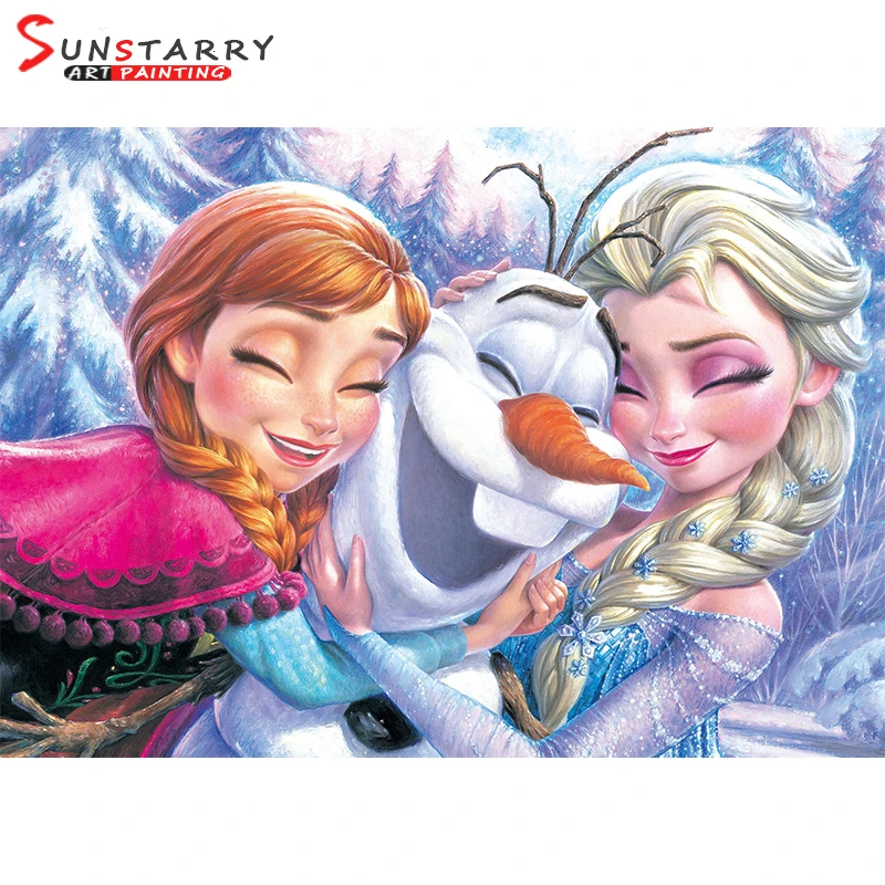 

Sunstarry 5D DIY Cartoon Frozen Diamond Painting Cross Stitch Kits Square/Round Diamond Embroidery Needlework Mosaic Home Decor