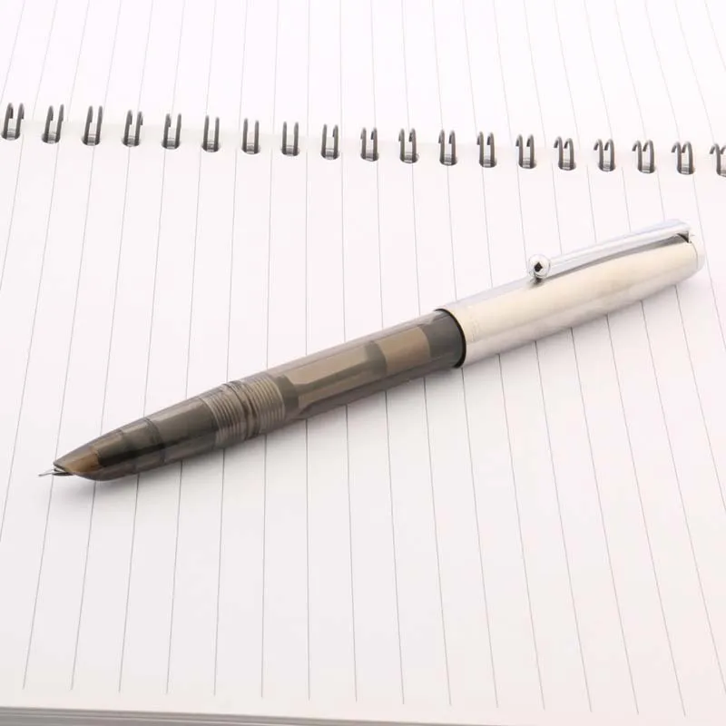 JINHAO 51-A Классическая Студенческая перьевая ручка из нержавеющей стали с серебряной отделкой