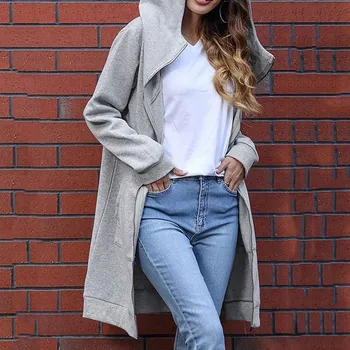 

Autumn Women Fashion Clothing Casual Long Coat Fashion Women's Hoody Jacket Long Cardigans Spring Outerwear Coats Sweatshirt