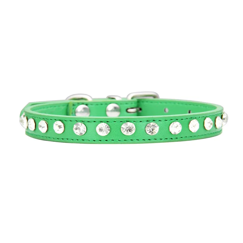 Puppy Dog Collar Crystal Hot Bling Rhinestone Pu Leather Puppy Cat Collars Necklace Neck Strap Personality Pet Products Collar