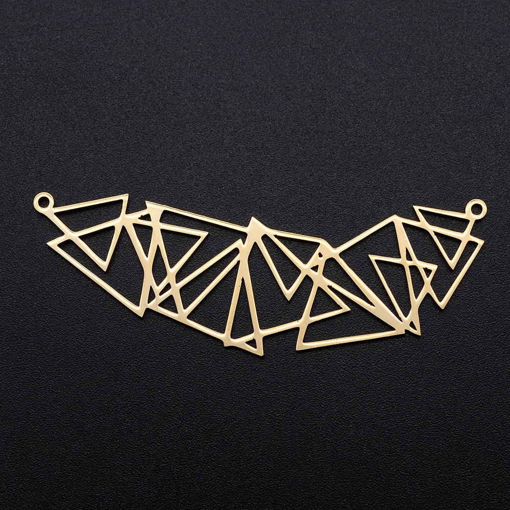 5pcs/lot Geometric DIY Earring Charms Wholesale 316 Stainless Steel Triangle Connectors Charm Arrow Waterdrop Jewelry Pendant