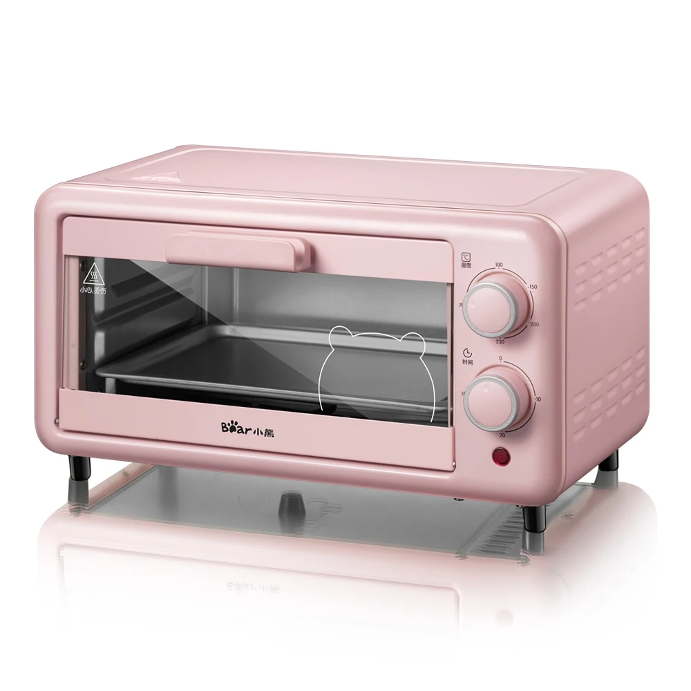 11L Electric Oven Baking Machine Microwave Oven Household Fully Automatic Multifunction Mini Pizza Cake Bread Machine - Цвет: Розовый