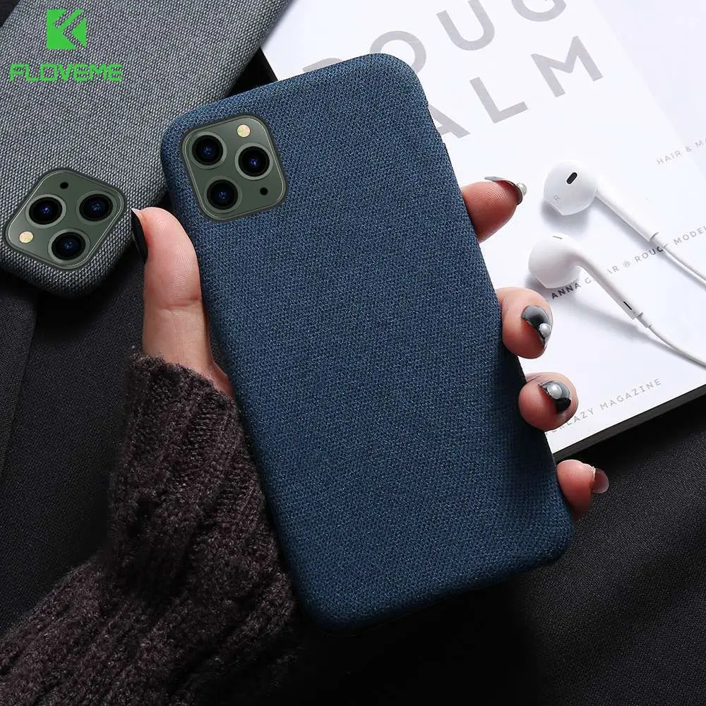 

FLOVEME Textile Cloth Case For iPhone 11 Pro Max 11 Pro 7 8 X/XS Max XR Fabric Cloth Back Cover For iPhone 6/6S/7/8 Plus Coque