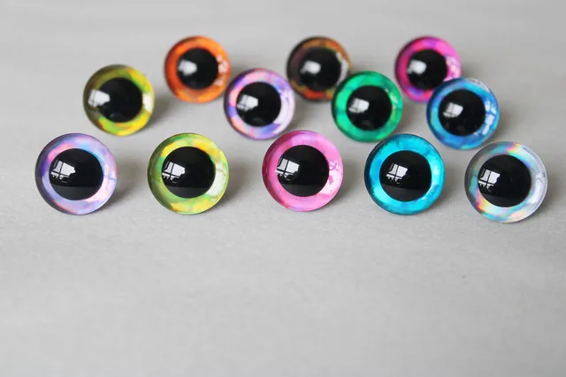 100pcs 9mm12mm 14mm 16mm 18mm 20mm 25mm 30mm 35 3d Rainbow Colors Toy Safety  Eyes Doll Eyes + Washer For Diy Plush Doll--r12 - Dolls Accessories -  AliExpress