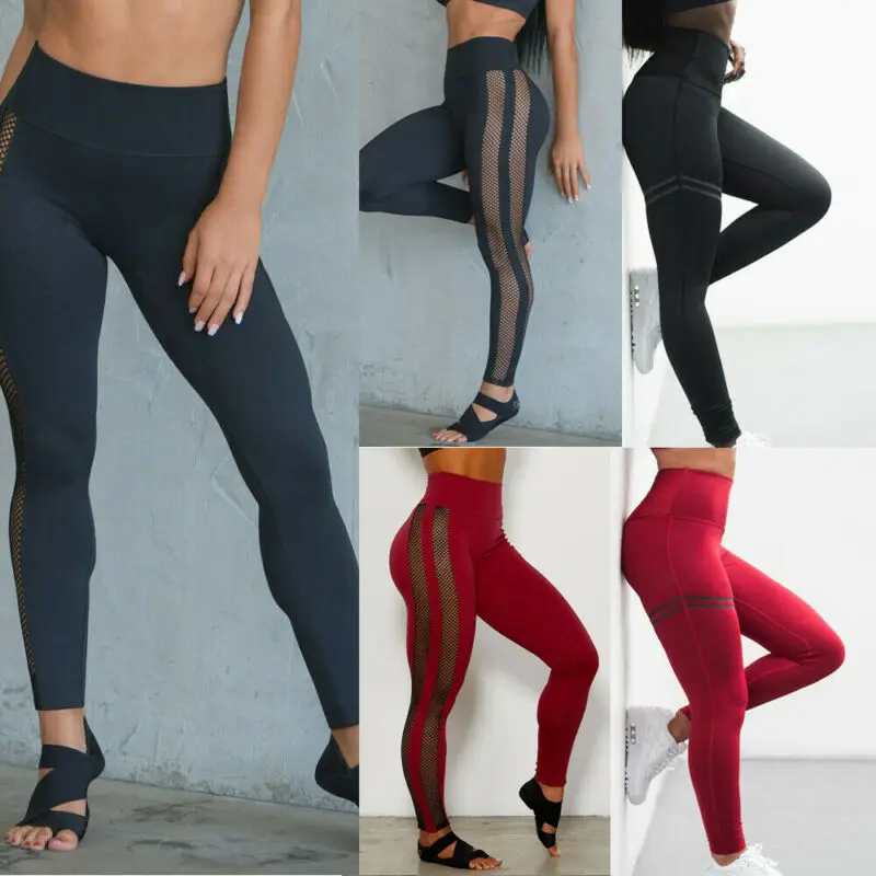 Womens Fitness Leggings Running Gym Sport High Waist Jogging Pants Trousers