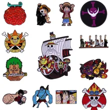 

Excellent Quality Anime Pirate Ship Enamel Pins Brooches for Fans Fashion Lapel Pin Backpack Bags Badge Friends Kids for Gifts