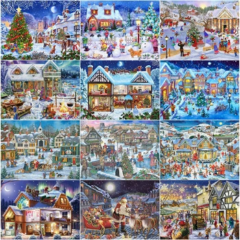 

Evershine Diamond Painting Landscape 5D DIY Diamond Mosaic House Beaded Embroidery Rhinestones Needlework Christmas Handicraft